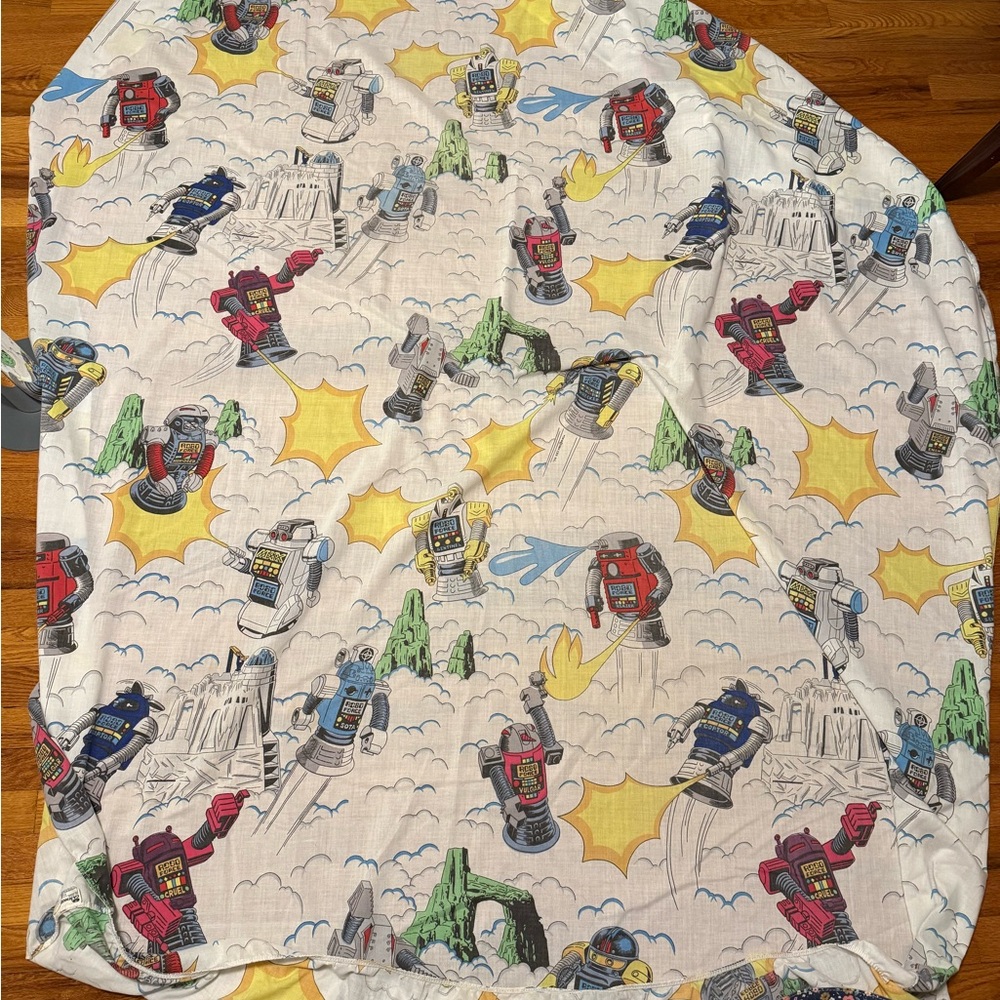 Vintage 80s Robo Force Fitted Sheets, Size Full, Rare Fabric 1984 CBS